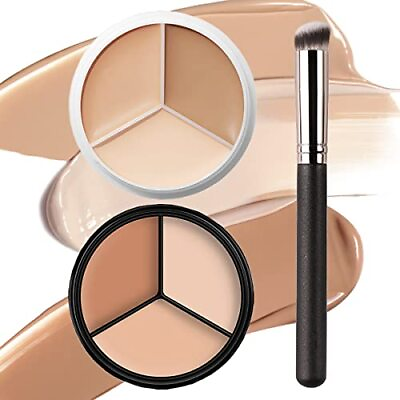 #ad 2 Pcs Tri Color Concealer 3 IN 1 Color Correcting Concealer Cream with Brush... $16.58