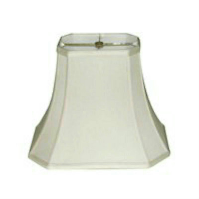 #ad 13.5quot; Tall WHITE Lampshade Rectangular Cut Corner Lamp Shade Shantung SilK NEW $199.99