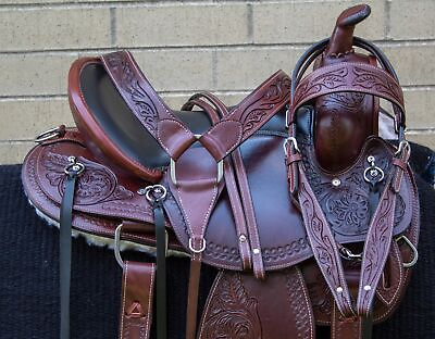 #ad 15” 16” 17” 18” Western Horse Saddle Leather Endurance Comfy Trail Tack Set Used $403.74