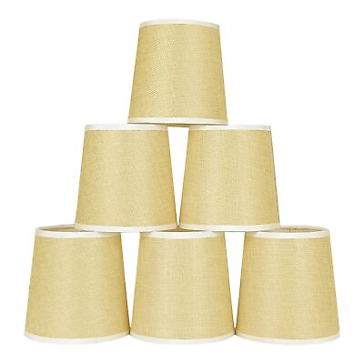 #ad Small Lamp Shades Clip On Lamp Shade Chandelier Shades Set of 6 4×5×5#x27;#x27; Em... $45.42