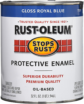 #ad Rust Oleum 7727502 Stops Rust Brush on Paint Quart Gloss Royal Blue $26.99