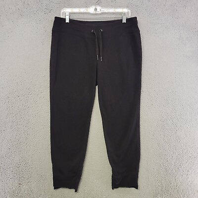 #ad Calvin Klein Sweatpants Womens L Large Black Tapered Leg Drawstring Pockets $9.48
