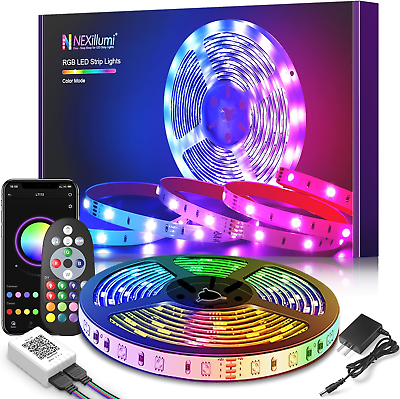 #ad 100Ft LED Strip Lights for Bedroom with App Remote RGB Color Changing LED Strip $14.37