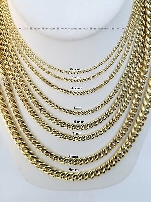 #ad 10k Gold Miami Cuban Chain Necklace amp; Bracelet 2MM 9MM link 7 30quot; Real 10kt Gold $328.19