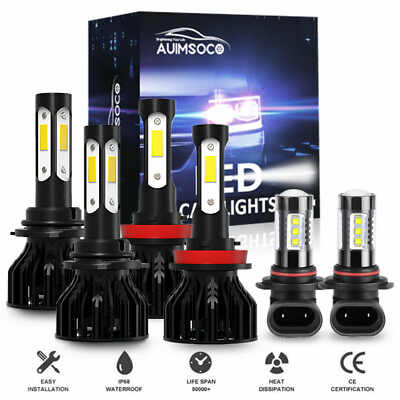#ad For RAM 1500 2500 2013 2015 Combo LED Headlights High Low Beam Fog Lamps Bulbs $53.99