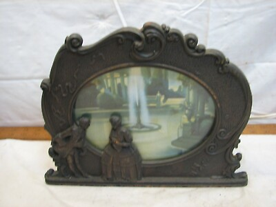 #ad Antique Scene in Motion Lamp Iron Table Light Victorian Waterfall Animated Scene $179.99