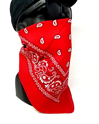 #ad Face Mask Red Balaclava washable Motorcycle 100% Cotton Reusable Bandana Scarf $9.99