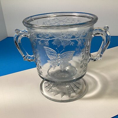 #ad EAPG Antique glass Butterfly spray 1885 sugar bowl without lid $29.99