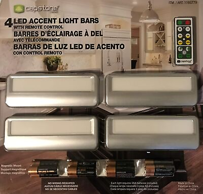 #ad Capstone 4 LED Accent Light Bars with Remote control Battery operated $20.42