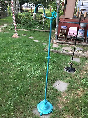#ad #ad Antique Cast Iron Copper Color Floor Lamp 56in Tall Art Deco Working Lamp $157.50