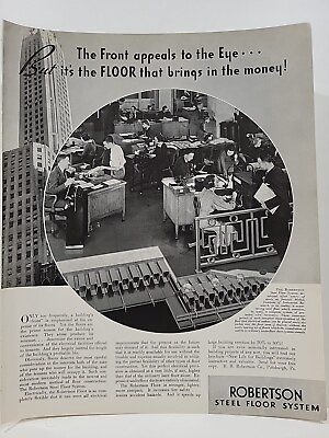 #ad 1935 Robertson Steel Floor System Fortune Magazine Print Advertising $20.99