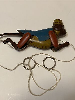 #ad Vintage Climbing Monkey On A String Mechanical Tin Toy $49.99