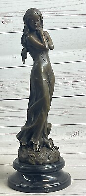 #ad Exquisite Art Deco Bronze Sculpture of a Stunning Maiden Handmade Signed Milo $174.50