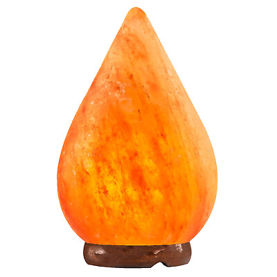 Crystal Allies: Natural Himalayan Drop Salt Lamp on Wood Base $22.99
