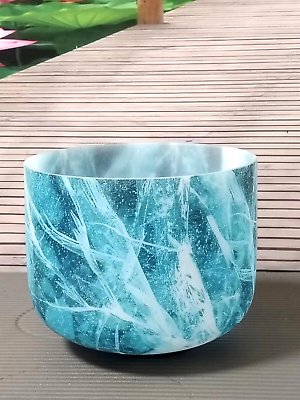 #ad Ocean Design 432Hz Frosted F Heart Chakra Crystal Singing Bowl 8 inch $99.99