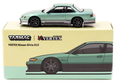 #ad #ad Tarmac Works GLOBAL64 Green Grey VERTEX Nissan Silvia S13 1:64 Scale Diecast Car $14.99