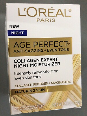 #ad L#x27;Oreal Age Perfect Anti SaggingEven Tone Collagen Night Moisturizer 2.5oz d6 $18.00