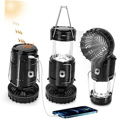 #ad 2023 Upgrade Solar Powered Camping Lantern with Fan Flashlights Charging for $29.07
