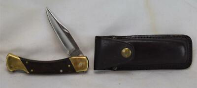 #ad Vintage Schrade USA LB7 Lock Blade Knife w Leather Case $48.99