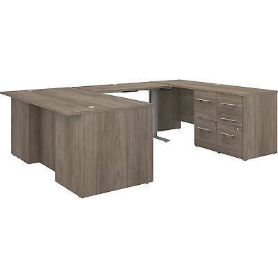#ad Bush Business Furniture 27 47 Adjustable U Shaped Executive Desk w Drawers $2156.43