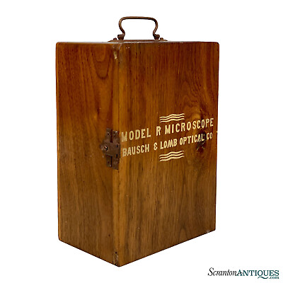 #ad Antique Traditional Farmhouse Walnut Microscope Storage Box $135.00