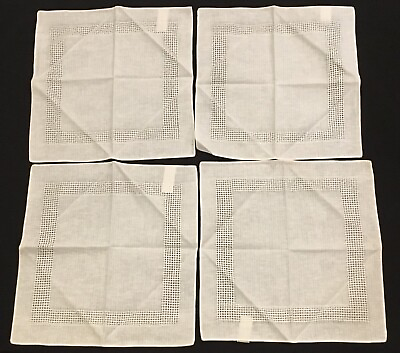 #ad 4 Table Placemats or Napkins Off White 100% Cotton Ireland 13 1 4quot; x 13 3 4quot; $15.99