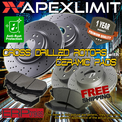 #ad Front Rear Cross Drilled Rotors amp; Ceramic Pads for 1993 1997 Lexus GS300 $324.26