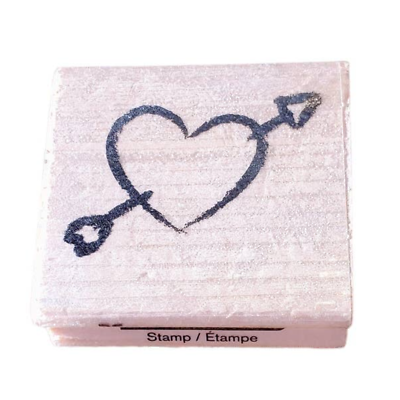 #ad Love Heart With Arrow Craft Smart Wood Mounted Rubber Stamp $4.99
