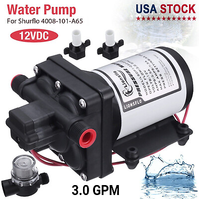 #ad For Shurflo 4008 101 A65 w Strainer Marine and RV 12V Water Pump 3.0 GPM $61.99