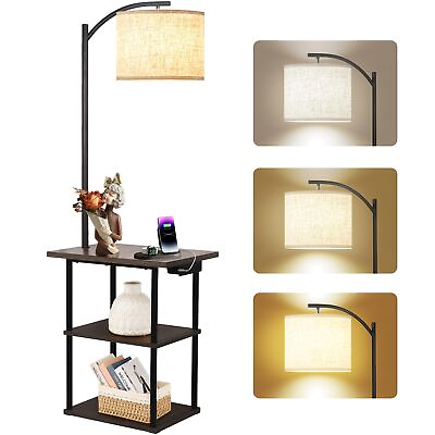 #ad Modern Floor Lamp Table End Charging Station LED Bedroom Living Room $93.74