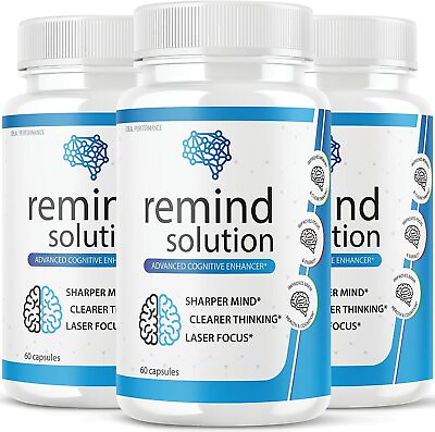 #ad Remind Solution Memory Advanced Cognitive Brain Health Function 180 Cap 3 Pack $79.95