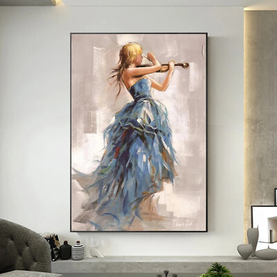 #ad Girl Playing The Violin Art Painting Print Wall Art Decor Canvas Poster $23.99