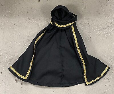 #ad KC C BKAD: 1 12 Wired black Hooded cape with gold trim for McFarlane Black Adam $19.99