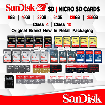 #ad SanDisk SD Or MicroSD Card 16 32 64 128 GB Memory Extreme Pro Ultra Original lot $530.00