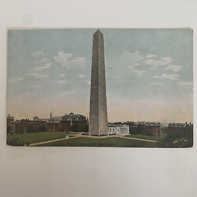 #ad Antique Boston Mass. BunkerHill Monument. Postcard $6.00