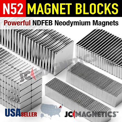 #ad N52 Super Strong Rare Earth Neodymium Magnet Blocks Squares Thin Small Large $105.50