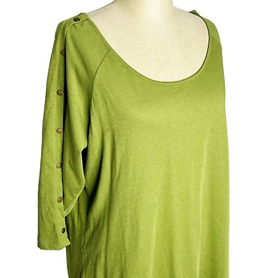 #ad Avenue NWT Womens Size 14 16 Green Studded Sleeve Tunic Top $23.09