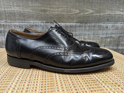#ad Johnston Murphy Opti Flex Wingtip Black Imported Leather Oxford Shoes Size 12 D $35.00