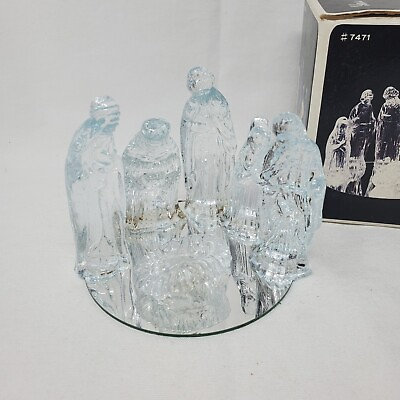 #ad Vintage Glass Nativity Set #7471 by Gorgeous Designs $13.47