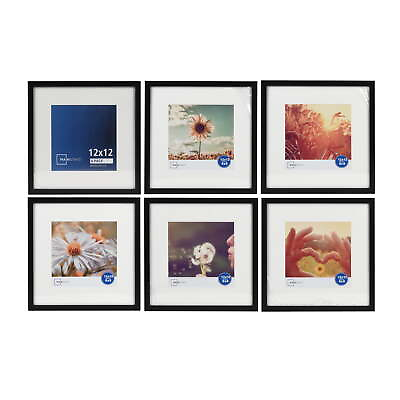 #ad 6 Piece 12x12 Matted Gallery Wall Picture Frame Set Black $22.55
