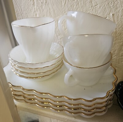 #ad *SALE* Milk Glass Cups And Lunchplates and other Misc *SALE* As Is Lot Of 12 $16.00