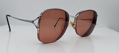 #ad Vintage Seasons Winter Silver Oval Half Rim Metal Sunglasses Japan FRAMES ONLY $55.00