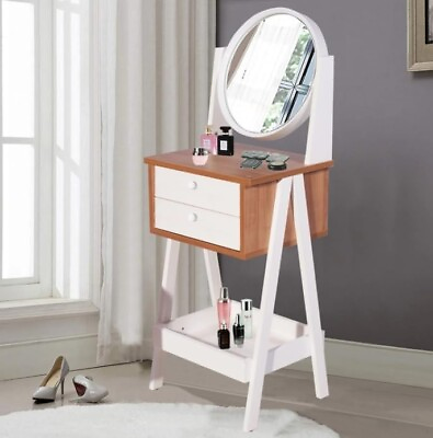 #ad Makeup Station and Vanity Table Set with Mirror Cosmetic Organizer Storage $99.99