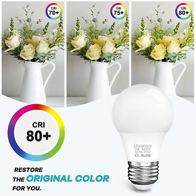 #ad LED Light Bulbs 50 90 150 180W Equivalent Plastic coated Aluminum Energy Saving $29.95