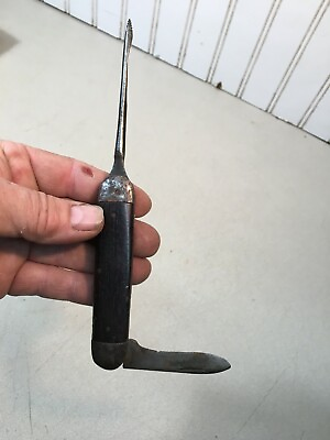 #ad Vintage Tire Plug Knife Repair Patch Tire Knife Garage Tool Wood Handle $49.50