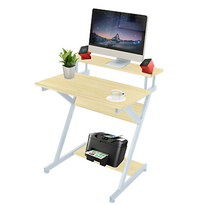 #ad 3 Tier Computer Desk Workstation Study Writing Table Printer Shelf Home 🎰4 $54.89