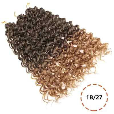 #ad 8 PK 14quot; GOGO Curly Crochet Hair Pre Looped Beach Curl Water Wave OMBRE 1B 27 $24.95