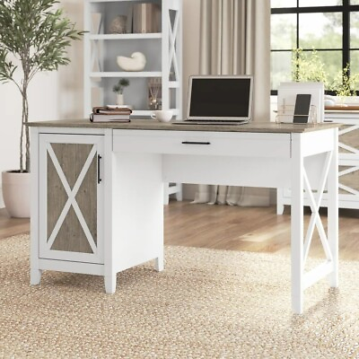 #ad Desk Wooden Table Computer Office Laptop Writing Home Study Shiplap Workstation $306.40
