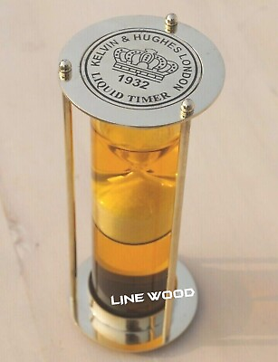 #ad Nautical Maritime Brass Antique Finish Sand Timer Desk Decor Liquid Hourglass $41.25