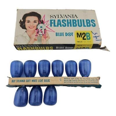 #ad Slyvania Flashbulbs Blue Dot Vintage Rare Photography Blue Dot M2B $9.70